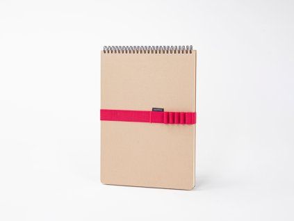 Produkt Kroužkový blok Spiral A4 hnědý s vínovou gumičkou