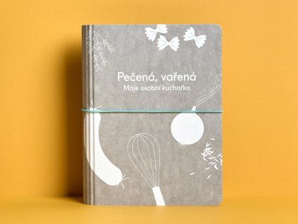 Produkt Pečená, vařená – Moje osobní kuchařka na žlutém pozadí